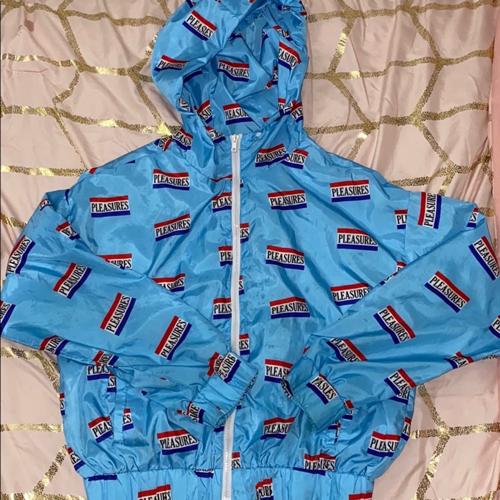 “Pleasures” Blue Bomber Jacket